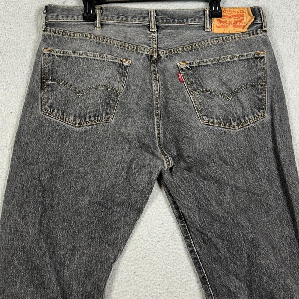Levis 501 XX Jeans Mens 40X32 Faded Black Original Straight Leg Distressed Denim
